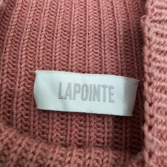 Lapointe Italian Yard 100% extra fine Merino wool Cropped Bell Sleeve Knit Sweat